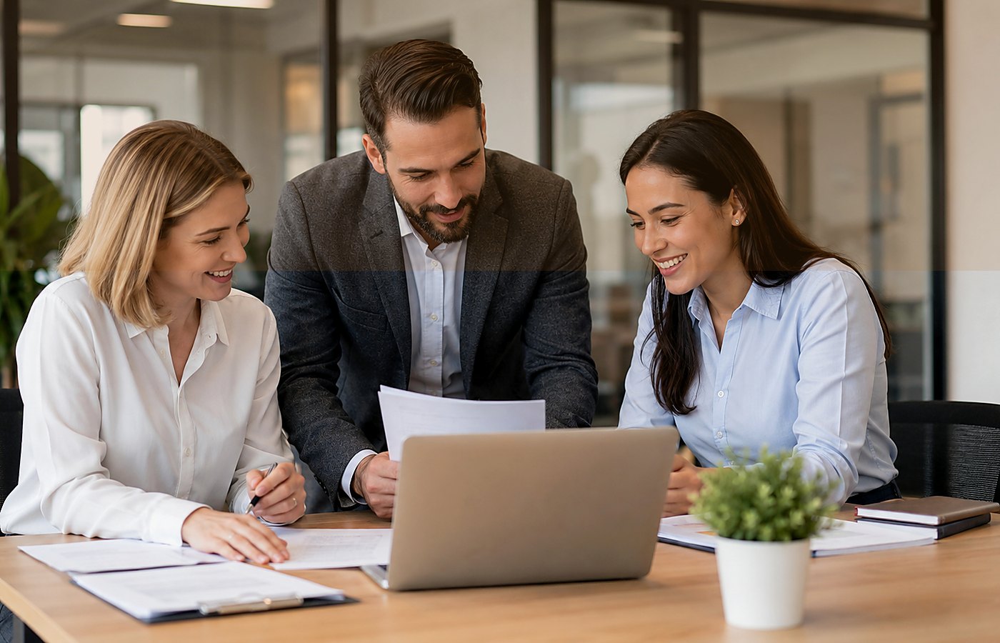 Documents et ordinateur en contexte professionnel